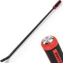 TOOLEAGUE 36" Angled Tip Handled Pry Bar with Striking Cap, Curved Pry Bar
