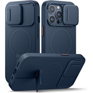 SURITCH for iPhone 13 Pro Case with Magnetic Camera Slide Cover and Adjustable Kickstand, Compatible with MagSafe, Shockproof Bumper Case Slim Protective Cover for iPhone 13 Pro 6.1 Inch, Blue