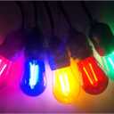 25 Pack S14 Colored LED Light Bulb 2 Watt Multi-Color String Light Bulbs Plastic Shatterproof E26 Base LED Filament Outdoor Replacement Christmas Light Bulbs(Red Green Blue Pink Yellow)