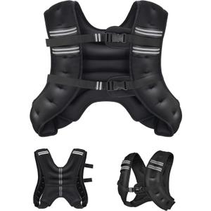 Henkelion Weighted Vest Weight Vest for Men Women Kids Weights Included, Body Weight Vests Adjustable for Running, Training Workout, Jogging, Walking (25 lbs, Black)