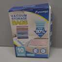 Fygrip Vacuum Storage Bags with Hand Pump, Plastic Packaging Bags, 80% Space Saver Vacuum Seal Bags for Clothing, Travel Lugggage, Blankets, Comforters, 10 Medium