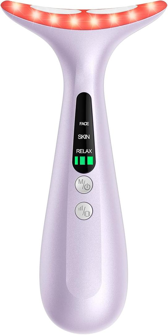 Facial and Neck Massager for Face, Neck - Skin Lifting & Firming - Wrinkle & Dark Circle Reducer - at Home Skin Care Face Sculpting Tool and Neck Massager-Pastel Purple (Single Head)