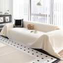 Durable Couch Cover Blanket, Sofa Blanket Cover Washable, Oversized Couch Cover Pet Friendly, Chenille Sofa Cover Blanket for 2-3 Cushions Sofas Solid Color(71"x 102"/Beige/1pc)