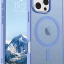SUPFINE Magnetic for iPhone 16 Pro Max Case (Compatible with MagSafe) (Military Grade Drop Protection) Slim Translucent Matte Shockproof Phone Cover,Blue Purple