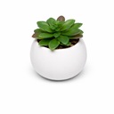 White Spherical Ceramic Planter Succulent Small Plant Pots Indoor Modern Round Decorative Indoor-Outdoor Garden Plant Pots with Drainage Holes - Plants Not Included 3.94 x 3.94 x 3.15 Inch