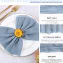 Teruntrue 30 Pack Dusty Blue Cheese Cloth Napkins Gauze Napkins Bulk Set of 30 Washable Boho Dinner Table Napkins for Wedding Party Baby Shower Birthday Party Decorations，20 x 20 Inch