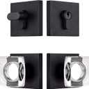 coolnews Crystal Glass Door Locks with Deadbolts, Entry Door Knob and Deadbolt Lock Set, Matte Black (Deabolt)