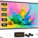 Outdoor Projector Screen with Stand - 120 inch Portable Projector Screens Indoor Outdoor Projector Screen 16:9 4K HD Outdoor Movie Screen with Carry Bag,Enioy Home Theater Projection Screen