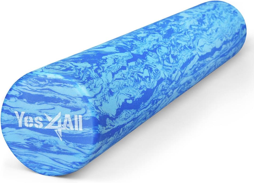 Yes4All EVA Firm Foam Roller for Back - Round Back Roller for Exercise, Yoga & Pilates 12/18/24/36 inch (O. Ocean Marbled)