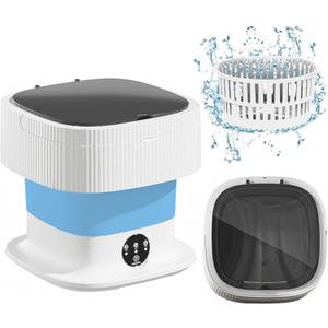 Portable Washing Machine, 16L Small Compact Laundry Washer with Spin Dry, Mini Foldable Tiny Lavadora Portatil for Baby Clothes, Underwear, Socks or Small ltems, Apartments, Travel, Dormitory, Blue