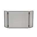 Steel Fireplace Screen 3 Panel Black | 50" W x 30" H 