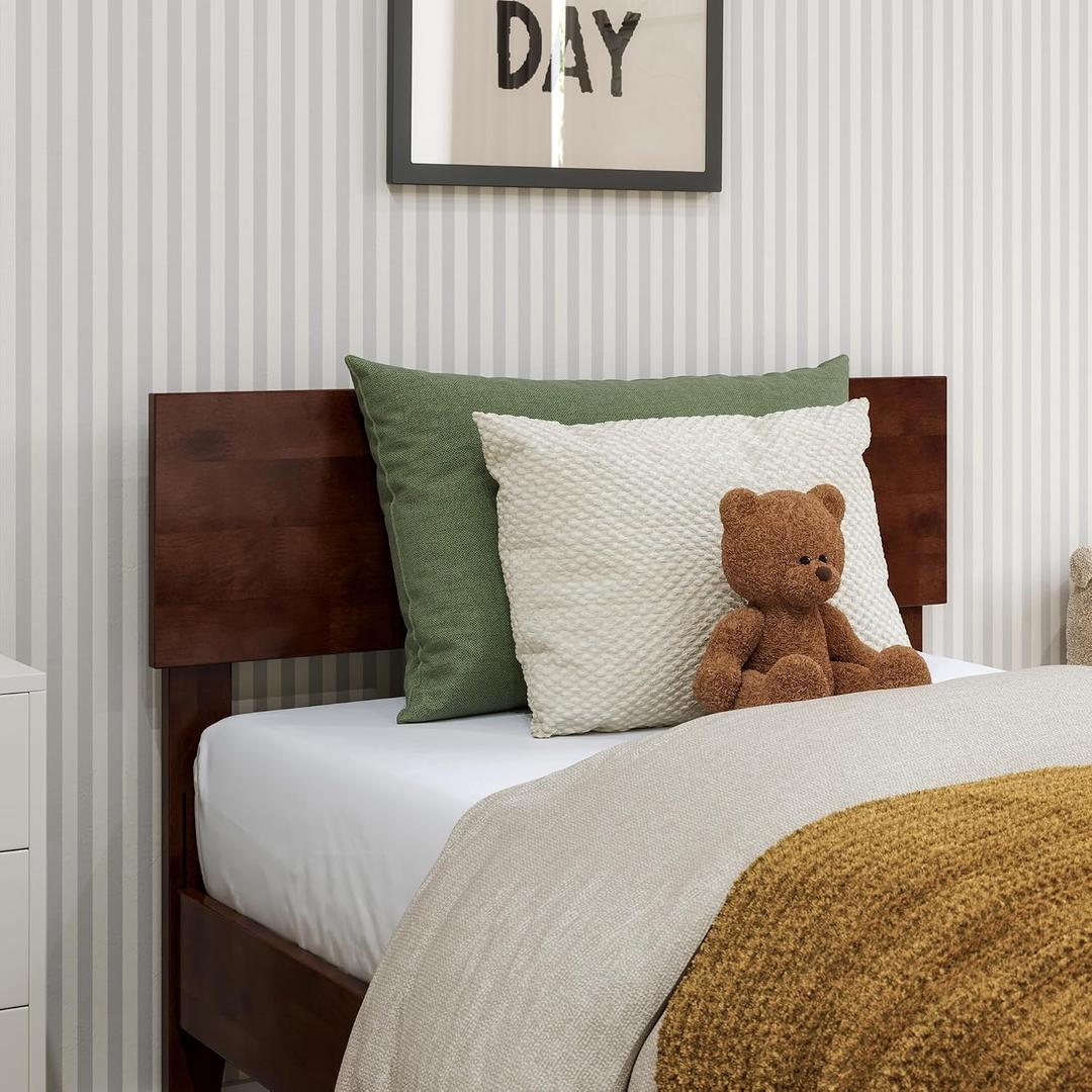 AFI, Orlando Twin Adjustable Modern Solid Wood Panel Headboard, Walnut