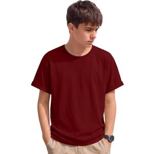 Boys Shirts Short Sleeve Summer Tops Kids Crew Neck Loose Casual Basic Tees for Boys 5-14 Years