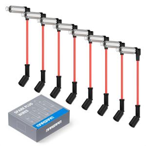 Marsram Spark Plug Wires 48322R Compatible for 1999-2019 Chevy Chevrolet GMC Cadillac Silverado Avalanche Suburban Tahoe Sierra Yukon 2003 2004 2005 2006 2007 2008 2009 2010 V8 Engine (8 PCS) Bent