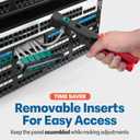 Everest 24 Port Keystone Patch Panel (1-Pack) - Removable 6-Port Panels - Use with Slim Profile Keystones ONLY (Wider Jacks May not fit Side by Side) - with Adjustable Rear Cable Management Bar