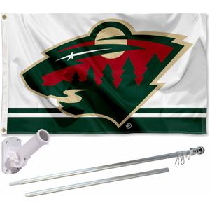 Minnesota Wild Flag Pole and Bracket Set
