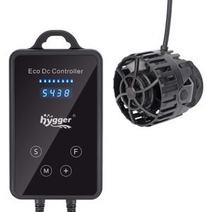 hygger Mini Wave Maker Aquarium Magnetic DC Powerhead with LED Display Controller for Saltwater Tank, 2600 GPH Aquarium Water Circulation Pump 26 to 55 Gallon Black