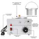 Portable Wax Warmer Machine for Painless Hair Removal, Women Men Professional Wax Heater with Adjustable Temperature Set, 20pcs Sticks (White - Single Pot)