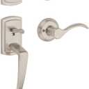 Baldwin Nautica, Front Entry Handleset with Interior Lever, Featuring SmartKey Deadbolt Re-Key Technology and Microban Protection, in Satin Nickel