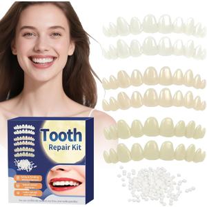 Tooth Repair KitTemporary Natural Shade for Filling The Gap, Moldable Thermal Beads Replacement Kit Replace The Missing or Broken Tooth-6PCS-AK01