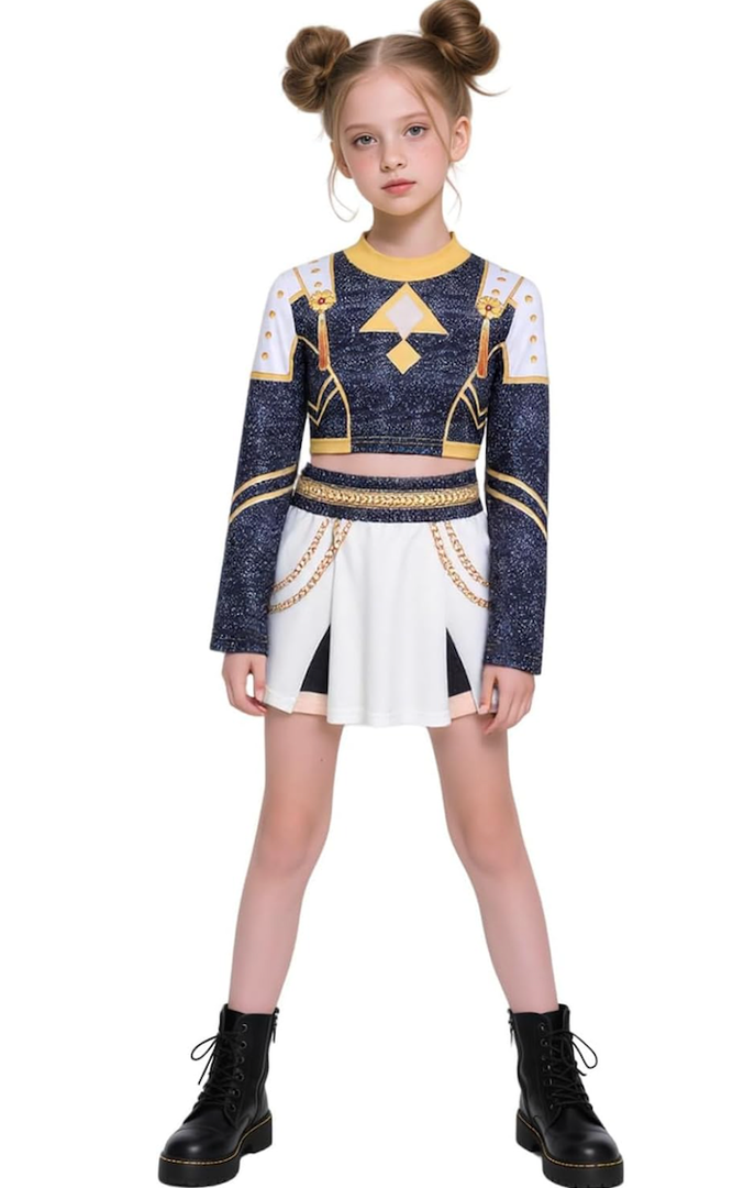 Demon Hunters Costume Coat Shirts Shorts Set For Girls Dance Outfit Sets For Movies Anime And Games 2-16 Years 140