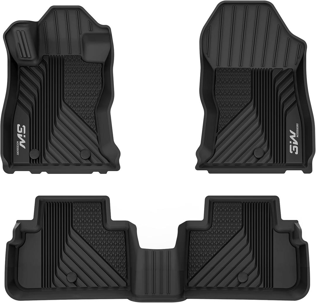 3W Floor Mats for Subaru Forester 2019-2023 2024, Custom Fit TPE All Weather Floor Liners, 1st & 2nd Row Full Set Car Accessories
