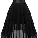 BeryLove Sequin Wedding Guest Formal Cocktail Dresses Prom Party Lace High Low Bridesmaid Elegant Dress M Black