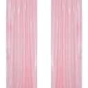 PartyDelight Pink Sequin Backdrop Curtains 2x8ft 2 Panels - High Density 3mm Shimmer Sequin Background Sparkly Photography Drapes for Baby Showers Princess Birthdays, Nursery Decor & Event Decor