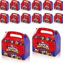 24pcs Spider Party Favor Boxes, Cartoon Happy Birthday Gift Boxes with Handle Portable Candy Cookie Goodie Treat Bags for Fans Spider Web Theme Halloween Birthday Party Supplies Decorations