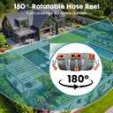 OLIXIS Retractable Garden Hose Reel, 1/2'' x 150 ft Water Hose with Nozzle
