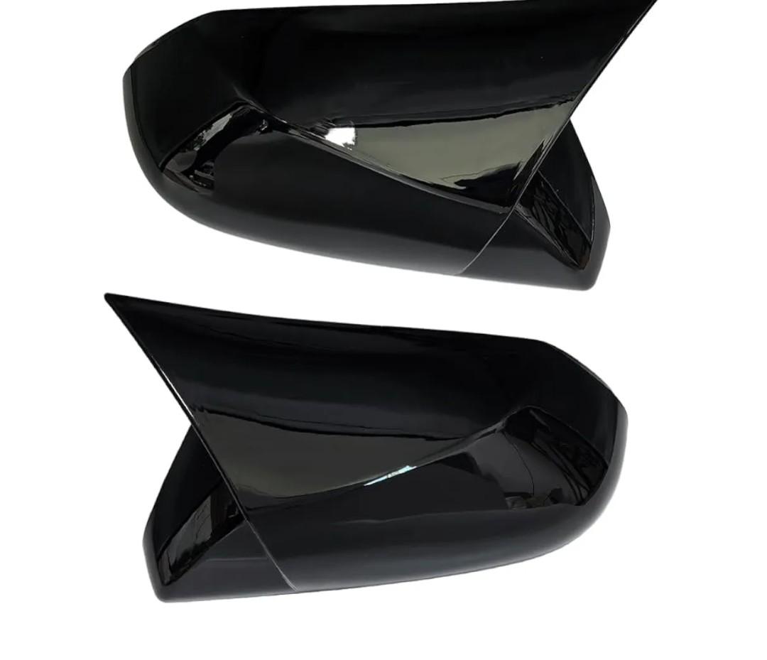 Ox Horn Side Rearview Mirror Cover Compatible with Toyota Camry 2018 2019 2020 2021 2022 2023 2024 2025 Door Side Mirror Trim Cover (Bright Black