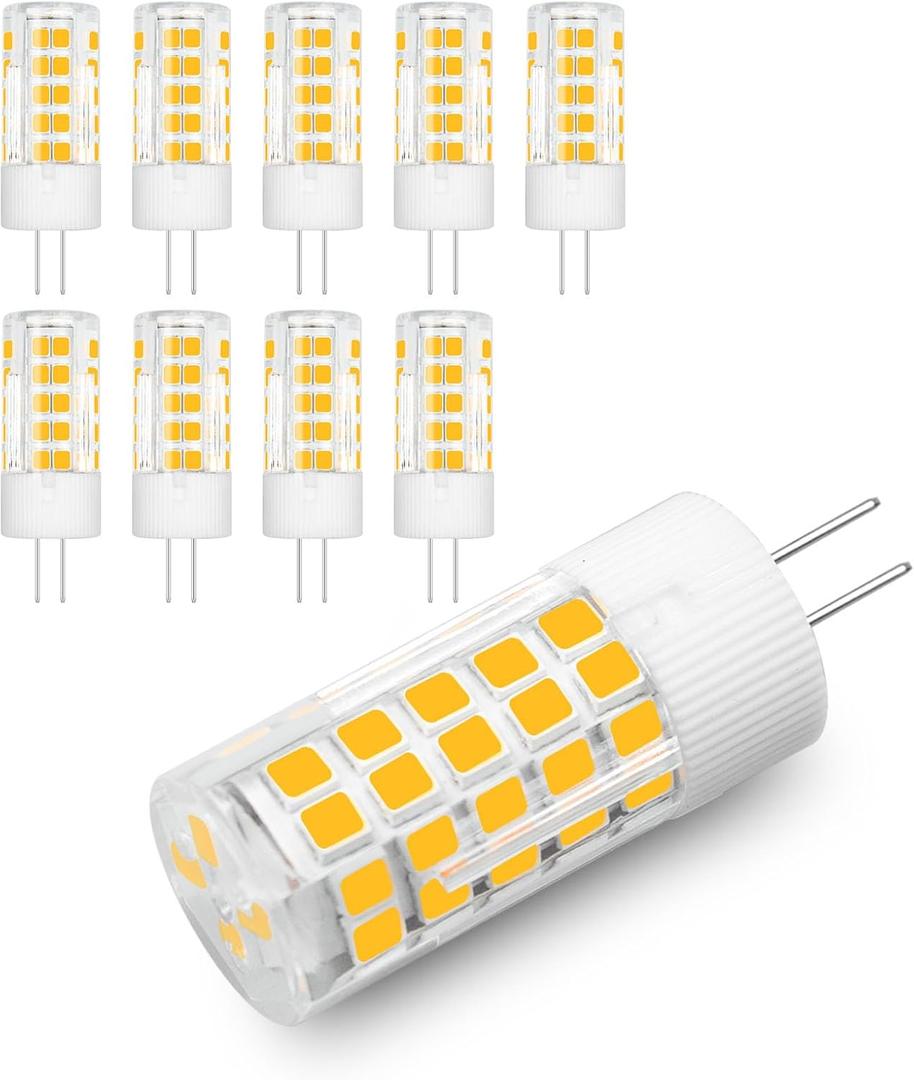 G4 120V LED Bulb Dimmable, G4 Bi-Pin Base Light Bulbs 120V 5W Warm White 3000k Equivalent to 40W Halogen for Under-Cabinet Ceiling Table Puck Lights, 10 Pack