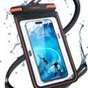 TORRAS IPX8 Waterproof Phone Pouch Floating, Underwater Screen Touchable, Waterproof Phone Case with Lanyard for iPhone 16 Pro Max 15 14 13 S25, Cell Phone Dry Bag Cruise Ship Essentials 7.0", Black