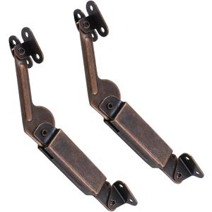 T Tulead Spring Lid Support Left Right Lid Support Down Hinge Red Bronze Iron Support Box Cabinet Hardware Pack of 2 with Mounting Screws