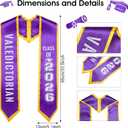 3 x Graduation Stole Class of 2026 Unisex Adult Personalized Graduation Sash Grad Gifts Decorations