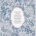 4 x LEKDRA Slow Down You're Doing Fine Music Poster Motivational Song Lyric Blue Wall Art Vintage Positive Quote Daily Reminder Floral Canvas Print for Office Bedroom Home Decor 8x12inch Unframed