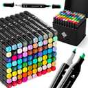 ZENO 80 Alcohol Markers Dual Tip  Brush & Fine Tip Markers for Adult Coloring Books, Art Markers for Drawing & Illustration, Coloring Set with Case for Adults & Kids