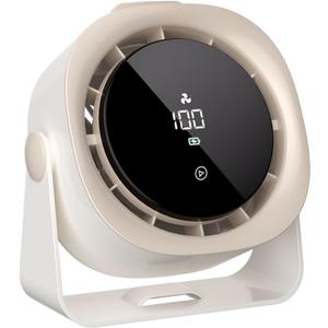 Portable Table Fans, Quiet Wall-Mounted Desk Fan, Touch Control, 140 Tilt, Rechargeable 4000mAh Battery Operated Fan for Office Home Kitchen Camping