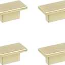 Mcredy 4 Pcs Cabinet Knobs Gold Rectangle Cabinet Pulls with Screws Zinc Alloy Modern Drawer Handles with Screws for Dresser Wardrobes Doors, 16mm/0.63" Hole Distance