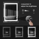 40" x 30" LED Bathroom Mirror with Lights, LED Mirror for Bathroom, Lighted, Anti-Fog, Dimmable Adjustable, 3 Colors, Vertical/Horizontal, CRI90+,Touch Button, Memory