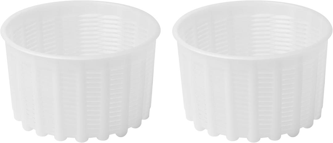 Cheese Mold for Cheese Making 20 oz - Cheese Making Basket for Ricotta, Feta, Camembert - Strainer Perforated Plastic Molds for Making Soft Cheese All Types, 2 Pcs