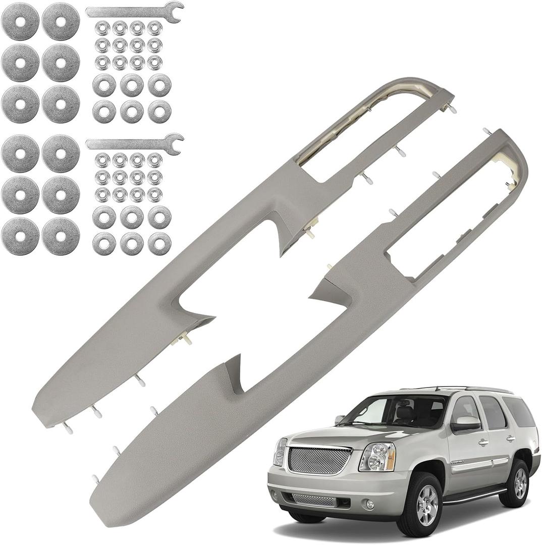 926-740 Front Driver & Passenger Side Armrest - Repair Compatible with Chevy Silverado Avalanche Tahoe Suburban & GMC Sierra Yukon 2010-2014, Door Release Handle Above Armrest - GM# 84127281 (Grey)