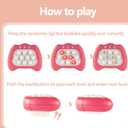 4 x Pop Fidgets Game Toys,Handheld Game for Kids 6-8,Quick Push Game,Bubble Stress Pop Light Up Game Birthday Gifts for Boys Girls Teens Dark Pink