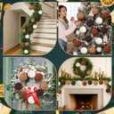 16 Pcs 2.36 Inches Neutral Christmas Balls Ornaments Rustic Boho Brown White Hanging Balls Ornaments Modern Farmhouse Christmas Decor for Xmas Tree Bowl Basket Vase Fillers