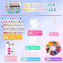 2 x 24 Colors Tie Dye Kit, Tie Dye Set for Kids, Pre-Filled Bottles, Non Toxic Permanent Fabric Dye Art Set, Easy DIY Fabric Art - Create Fun (24 Colors)