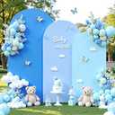 Blue Arch Backdrop Cover Set of 3-6.6ft, 7.2ft, 8ft Arch Covers Stretchy Backdrop Spandex Arch Stand Covers for Birthday Party Baby Shower Wedding Bridal Shower Banquet Photo Background Decorations