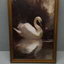 Gold Framed Vintage Wall Art for Room Decor Moody Swan Wall Decor Gothic Swan Animal Canvas Prints Painting for Living Kitchen Bathroom Bedroom Desktop Artwork 16x24 Inch