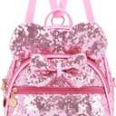 KL928 Girls Mini Backpack Bowknot Polka Dot Cute Small Daypacks Convertible Shoulder Bag Purse for Women (Pink)