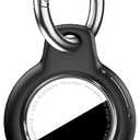 Compatiable with Apple AirTags Holder, Waterproof for AirTags Holder Keychain, Anti-Scratch & Shock Air TagHolder Case,Men's Women's Keyrings & Keychains, Cover for Dog,Car Key,Luggage -Black