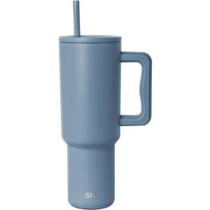 Simple Modern 40 oz Trek Tumbler with Handle and Straw Lid | Cup Holder Friendly Insulated Stainless Steel Travel Mug | Blue Dune